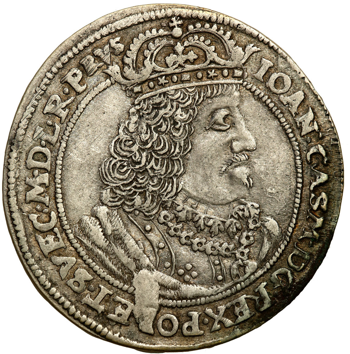 Jan ll Kazimierz. Ort (18 groszy) 1655, Toruń, większa głowa króla  - RZADKOŚĆ